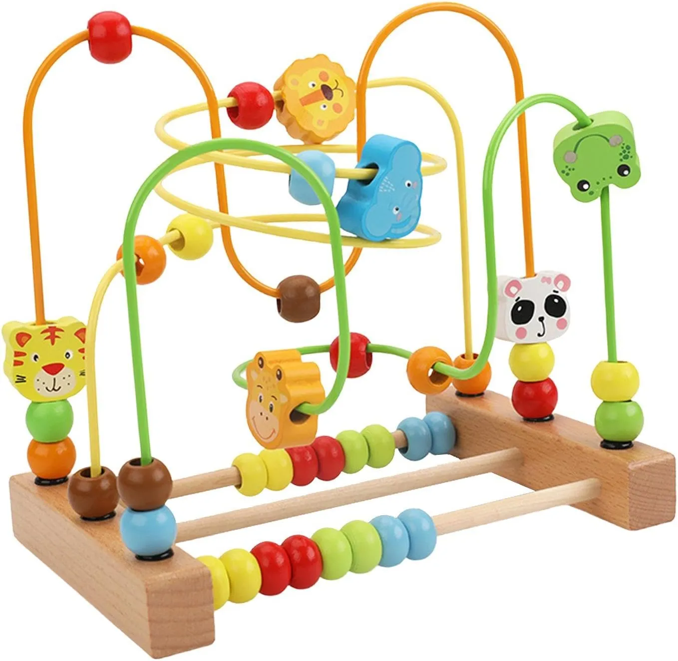 Colorful Wooden Bead Maze Toy for Kids Learning Development, Animal