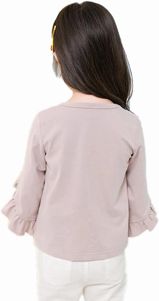 Colorful Childhood Little Girls Ruffle Bat T Shirt Autumn Princess Girl Blouses Spring Tops