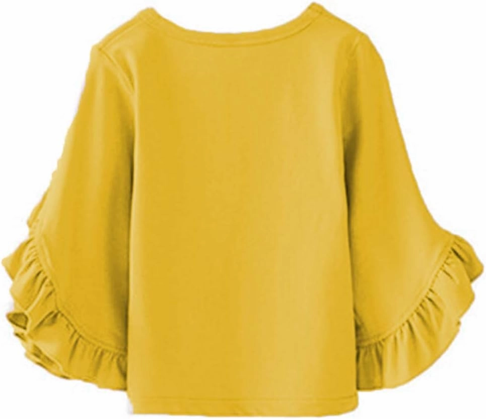 Colorful Childhood Little Girls Ruffle Bat T Shirt Autumn Princess Girl Blouses Spring Tops