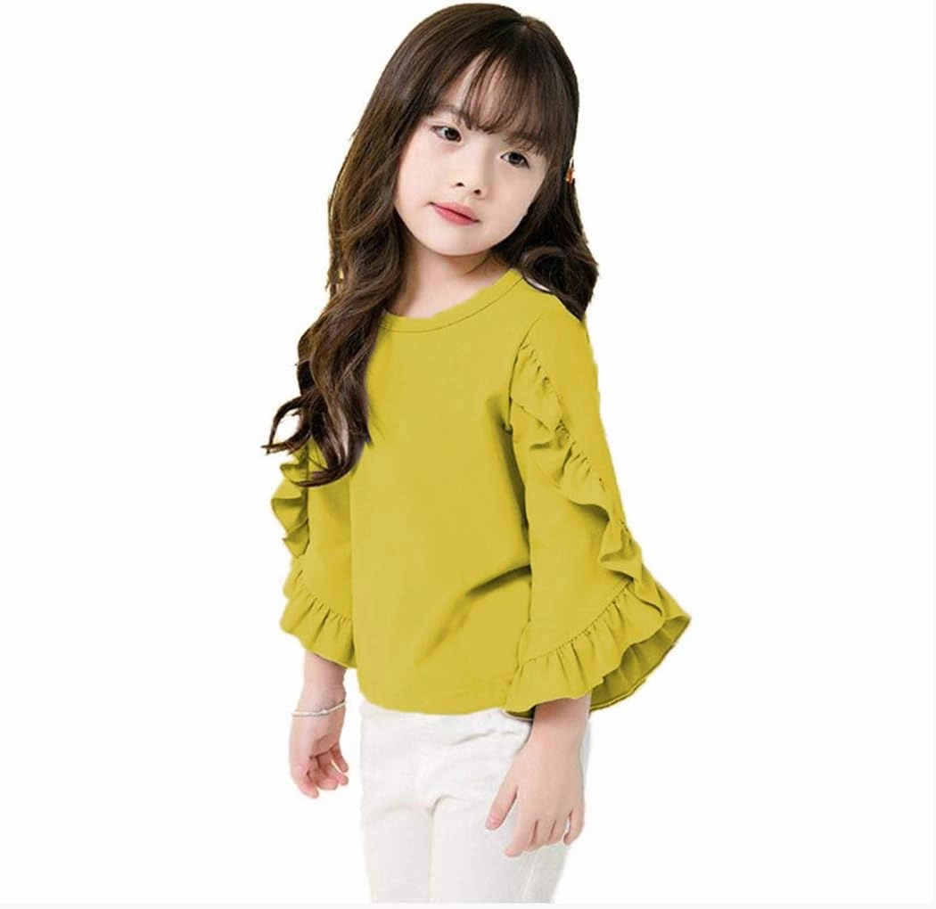 Colorful Childhood Little Girls Ruffle Bat T Shirt Autumn Princess Girl Blouses Spring Tops