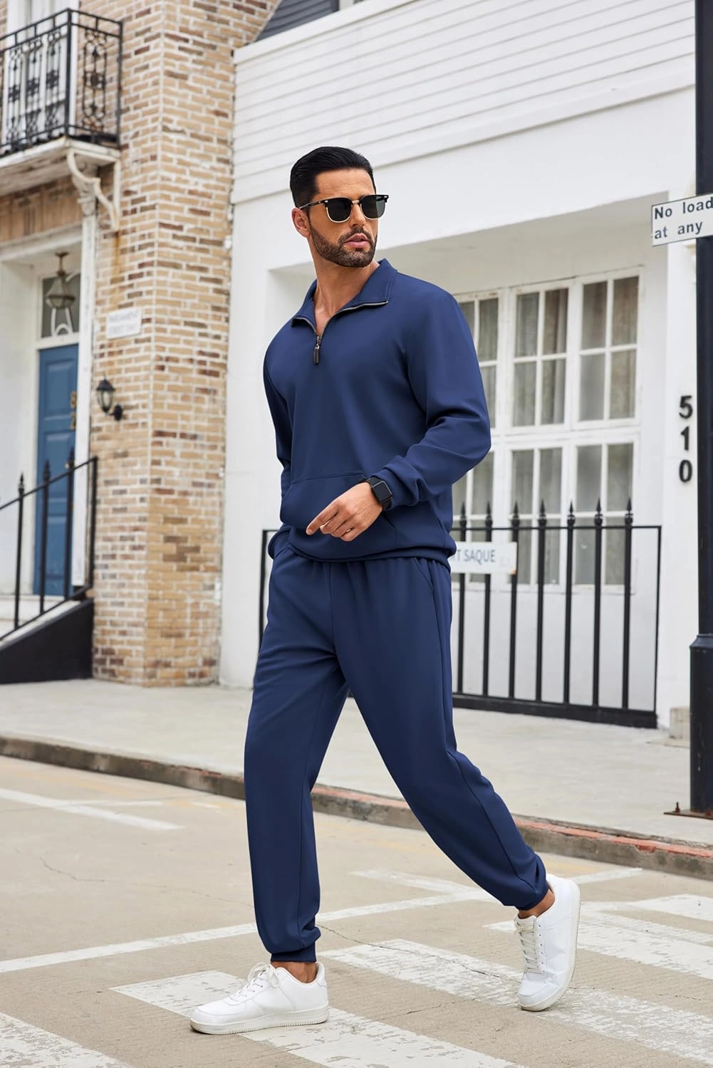 COOFANDY Men's Tracksuit 2 Piece Quarter Zip Sweatsuit Sets Casual Athletic Running Jogging Suits