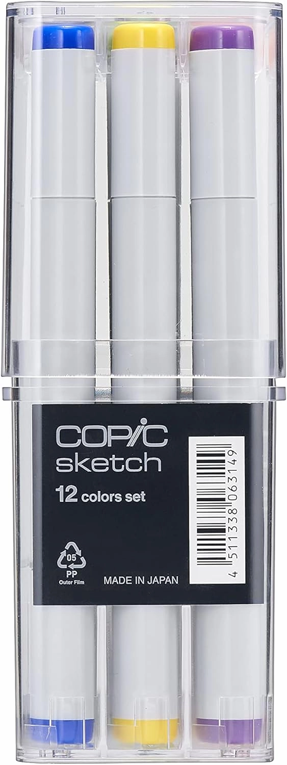 Copic Sketch, Alcohol-Based Markers, 12pc Set, Basic