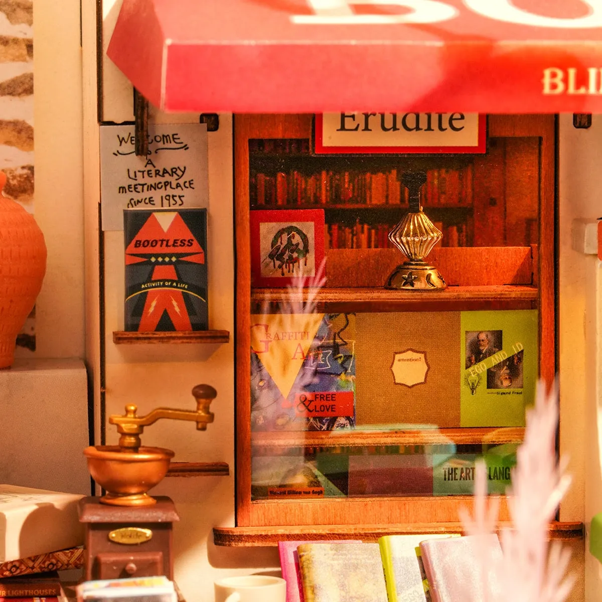 Corner Bookstore DIY Miniature Dollhouse kit