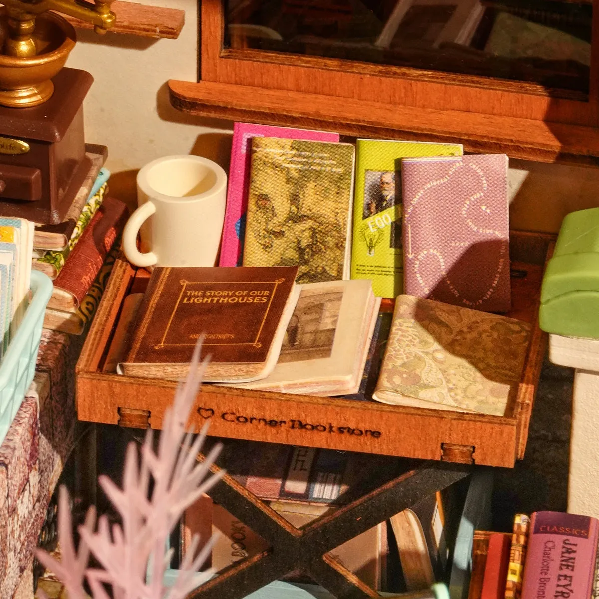 Corner Bookstore DIY Miniature Dollhouse kit