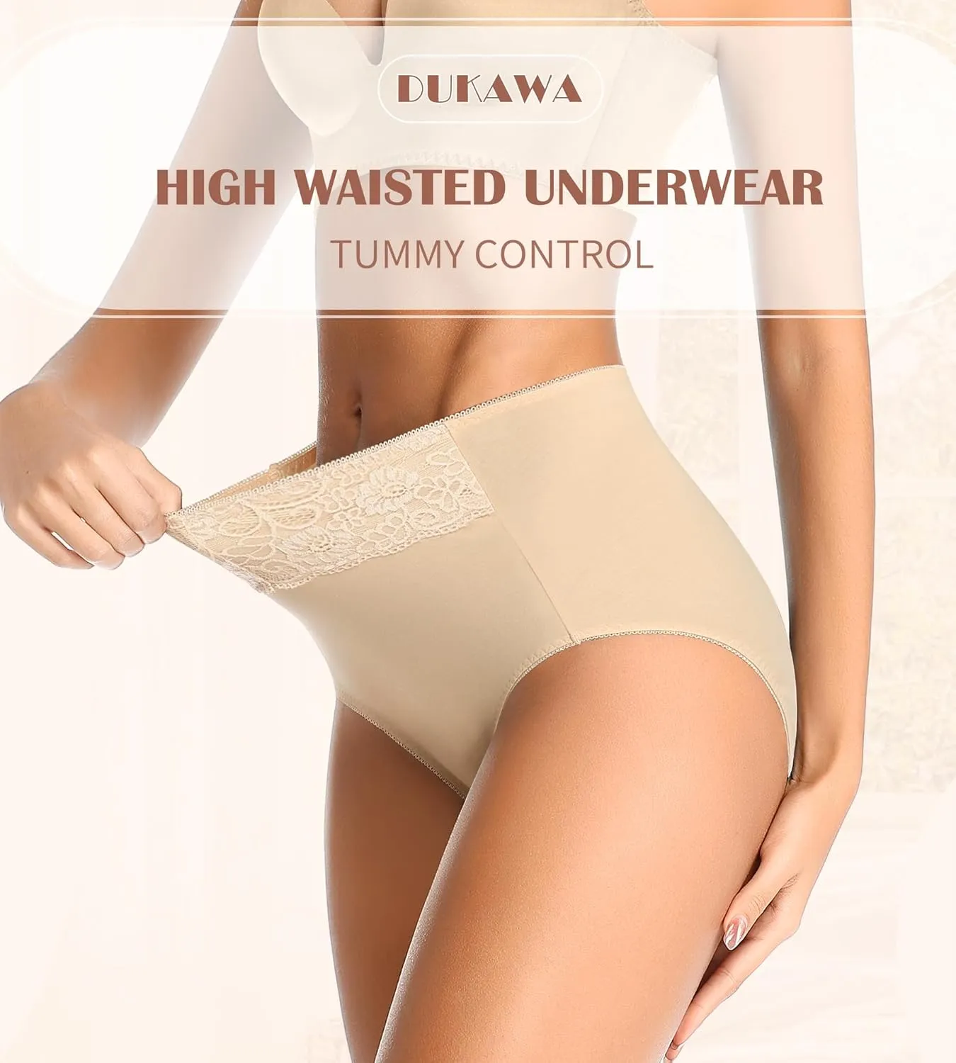 Cotton Underwear High Waisted Womens Full Coverage Ladies Comfy Panties (Regular & Plus Size)