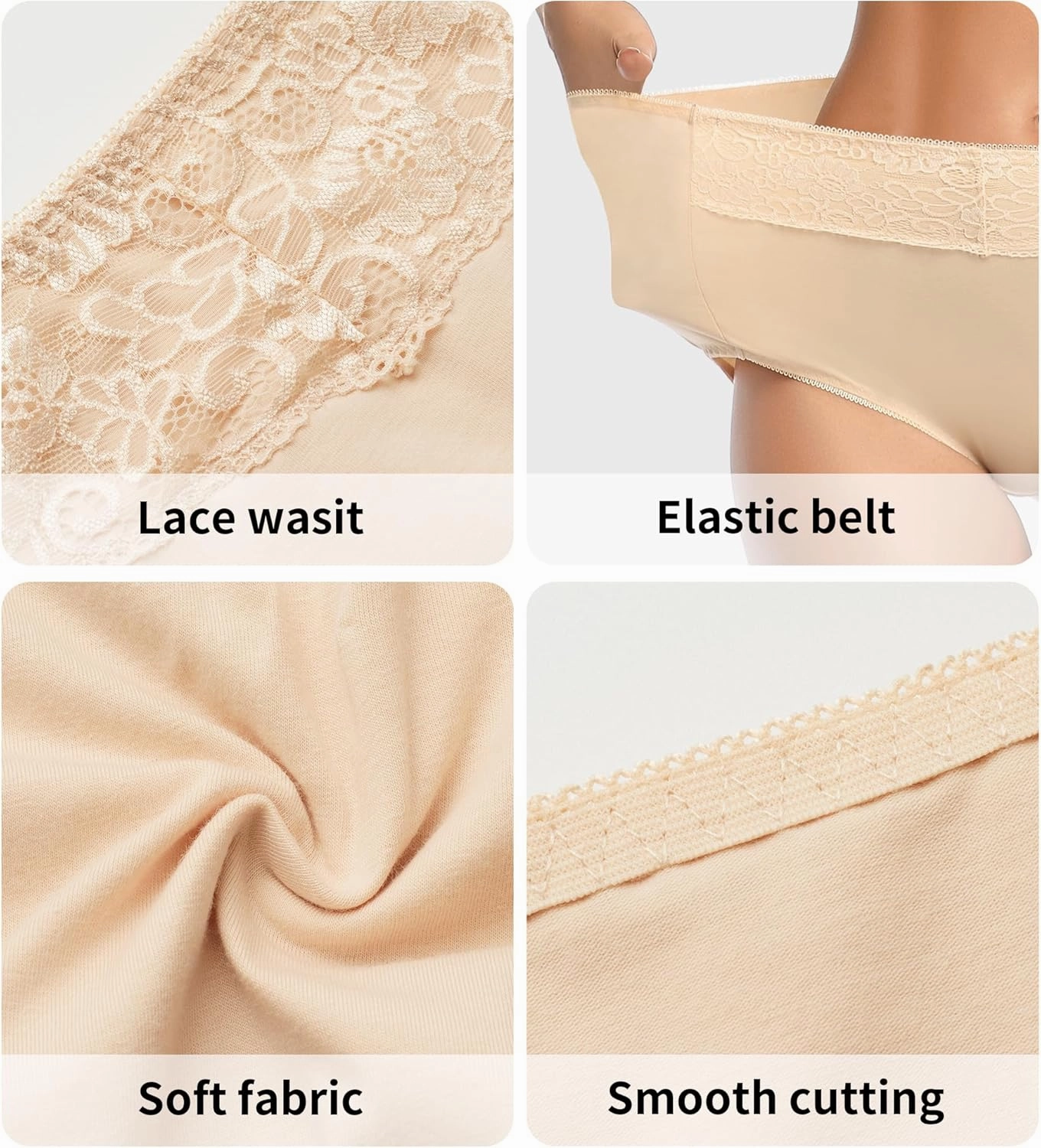 Cotton Underwear High Waisted Womens Full Coverage Ladies Comfy Panties (Regular & Plus Size)