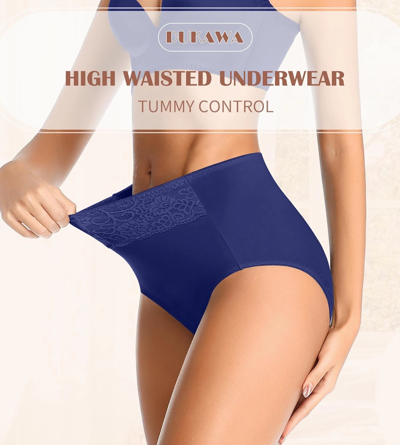 Cotton Underwear High Waisted Womens Full Coverage Ladies Comfy Panties (Regular & Plus Size)
