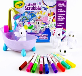 Crayola Scribble Scrubbie Peculiar Pets, Washable Pet Grooming Toy Set for Kids, Arts & Crafts Animal Toys, Gifts for Girls & Boys, Ages 3 