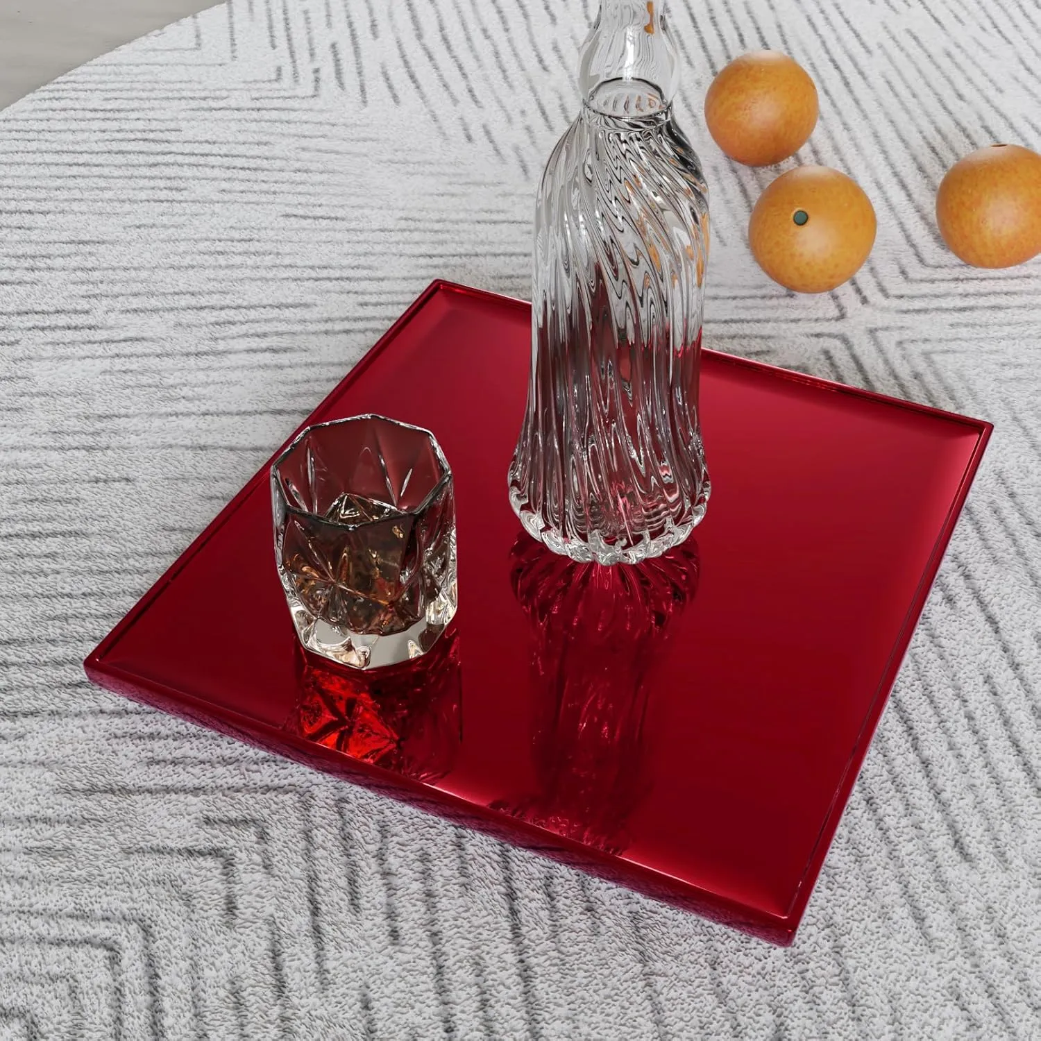 CRE8TIVE Flexible Self Adhesive Mirror Sheet Vinyl 12"x354" Metallic Red Mirror Sticker Wallpaper Peel and Stick Reflective Chrome Red Contact Paper Mirror Vinyl Warp for Living Room Furniture Crafts