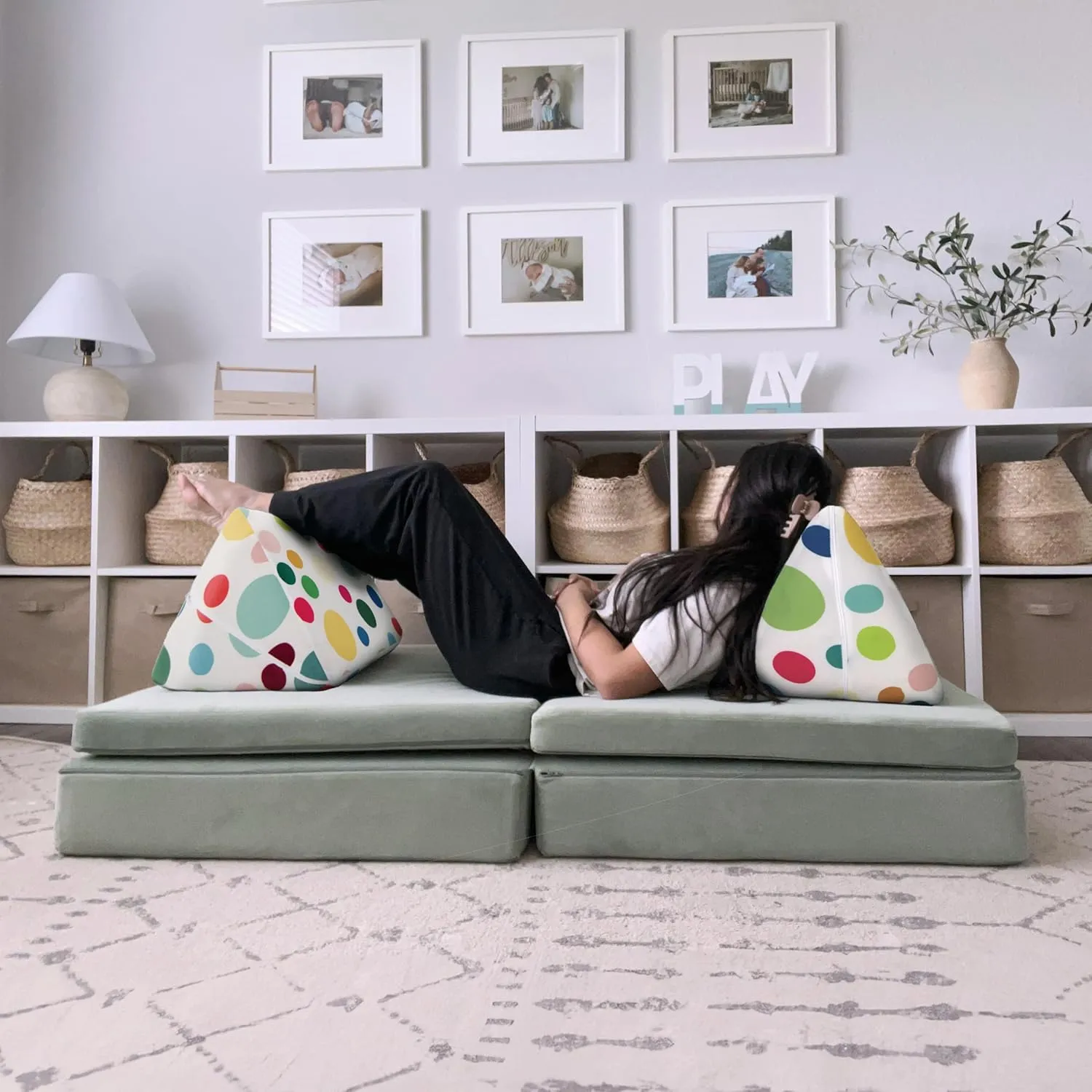 Critter Sitters Kids Lil Lounger Pillow Accessory Set for Fort Building and Open Ended Play, Sturdy Foam Cushions with Washable Covers, Durable, Flexible Seating for Playroom, Kids Room, and Nursery