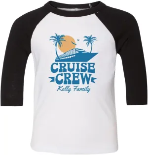 Cruise Crew Kelly Family Kids Three-Quarter Raglan Sleeve Baseball Shirt Toddler