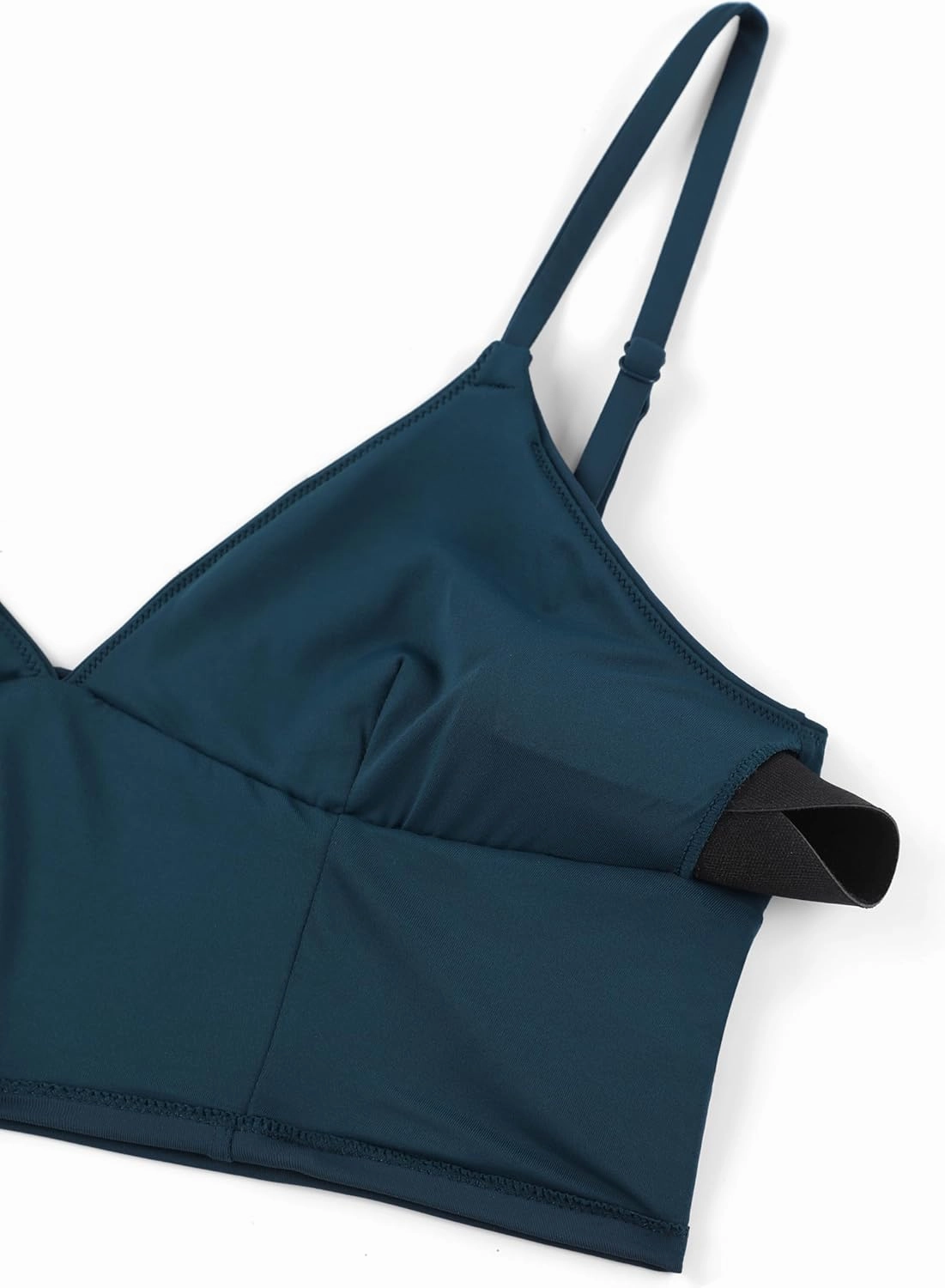 CRZ YOGA Womens V Neck Bikini Tops Adjustable Spaghetti Straps Bathing Suit Sexy Swimsuit Padded