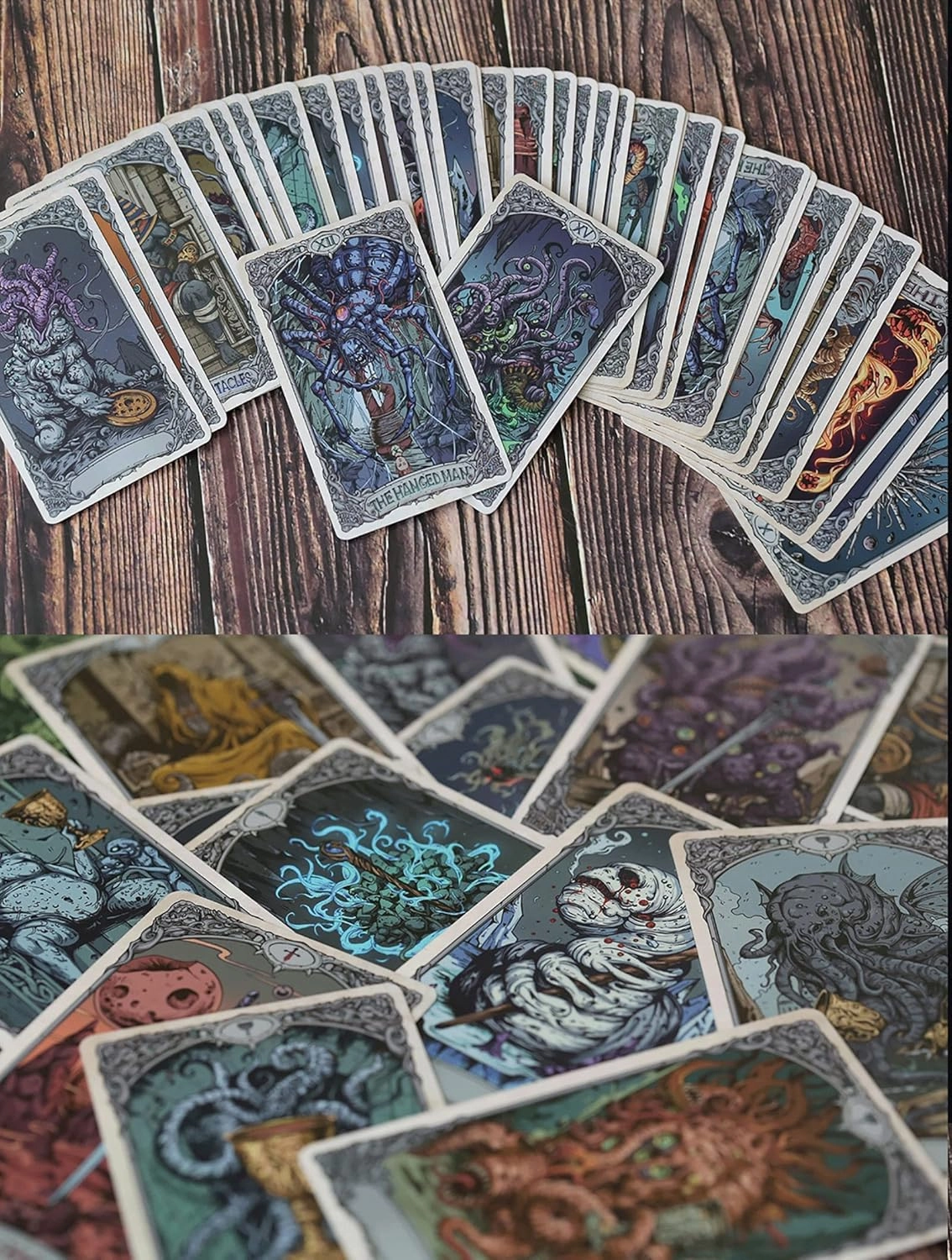 Cthulhu Octopus Mystery Game Mythical Fantasy Tarot Cards Collectible Divination Playing Cards Decks Magic Party Fortune Telling Cards Game Artwork (Purple)