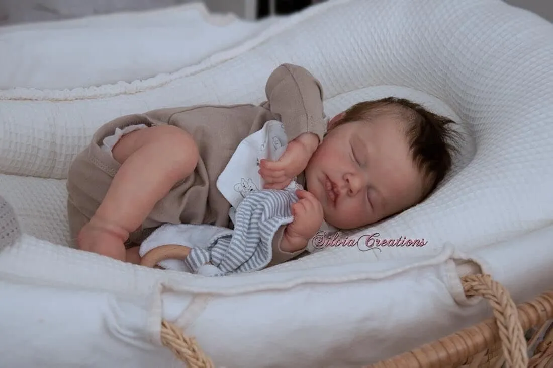 Cute Lifelike Reborn Doll 19 inch Realistic Reborn Newborn Baby Boy Full Body Reborn Silicone Baby Dolls Look Real Alive Babies Doll Toy Toddler Children Gifts for 3 Year Old Girl