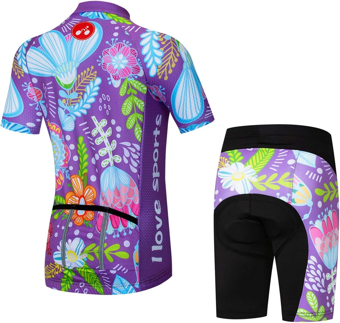 Cycling Jersey Shorts Set Padded Suit Kid's Bicycle Tops Shirt Mountain Bike Riding