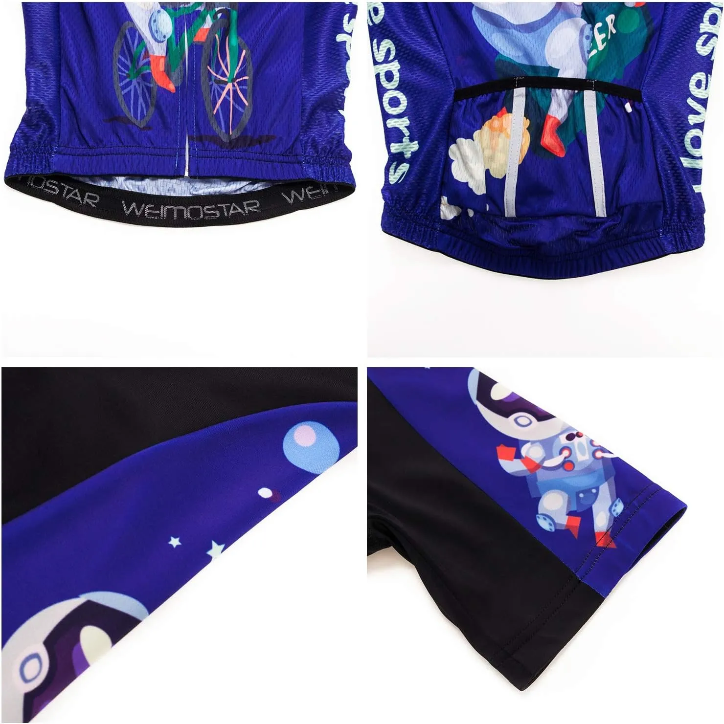 Cycling Jersey Shorts Set Padded Suit Kid's Bicycle Tops Shirt Mountain Bike Riding