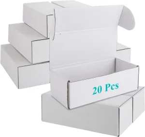 CYEAH 20 Pcs Trading-Card Storage Box, Corrugated Cardboard Storage Box, Cardboard Card Organizer Box, Cards Collector Boxes for Baseball, Sports, Game, Playing Card Collection, White