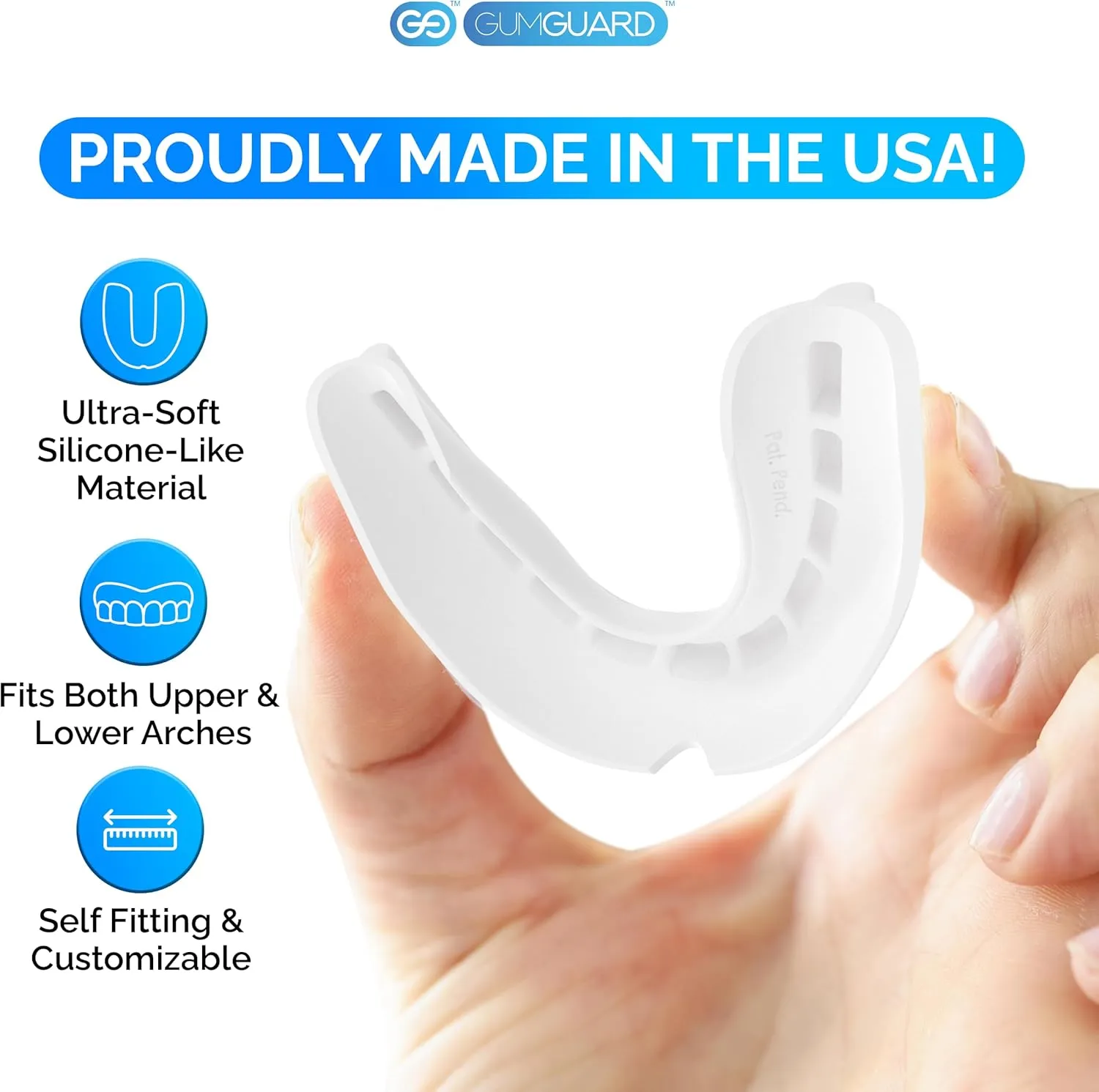 Denture Mouthguard Soft, Customizable Fit for Upper & Lower Arches, Relief for Grinding & Clenching - Ideal for Denture Wearers & Implant Patients Upper and Lower White Set