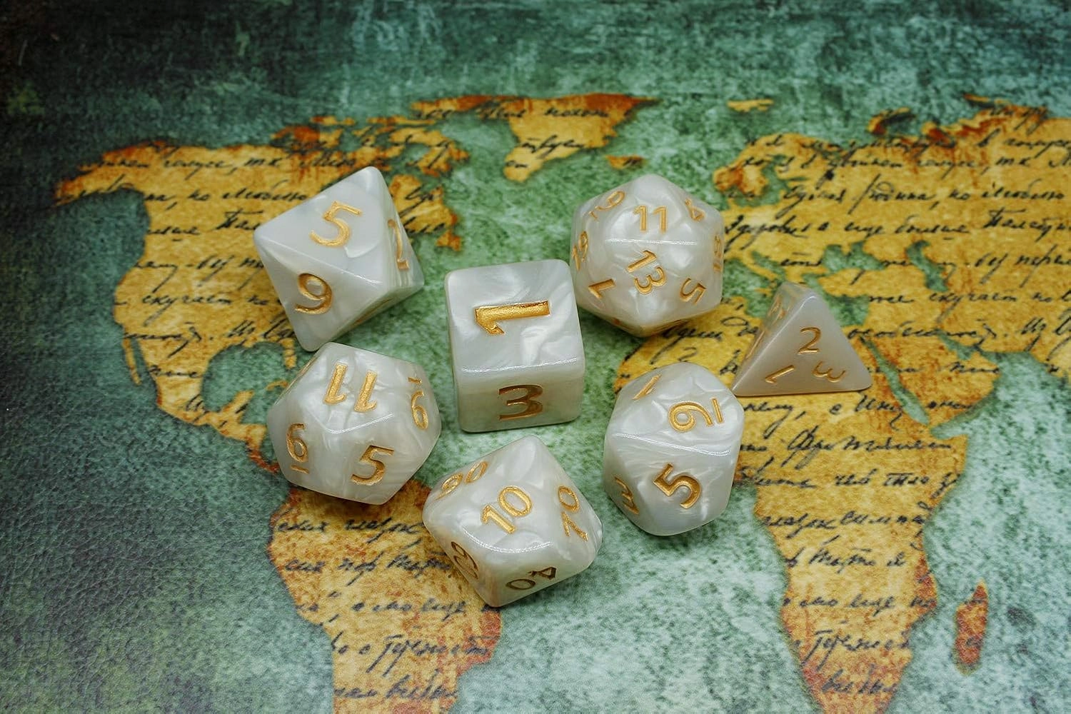 Dice- 25mm DND RPG Dice Set for Dungeons and Dragons D&D Pathfinder MTG Role Playing Dice Giant White Polyhedral Dice with Dice Bag