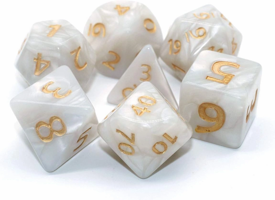 Dice- 25mm DND RPG Dice Set for Dungeons and Dragons D&D Pathfinder MTG Role Playing Dice Giant White Polyhedral Dice with Dice Bag