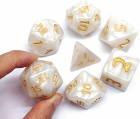 Dice- 25mm DND RPG Dice Set for Dungeons and Dragons D&D Pathfinder MTG Role Playing Dice Giant White Polyhedral Dice with Dice Bag