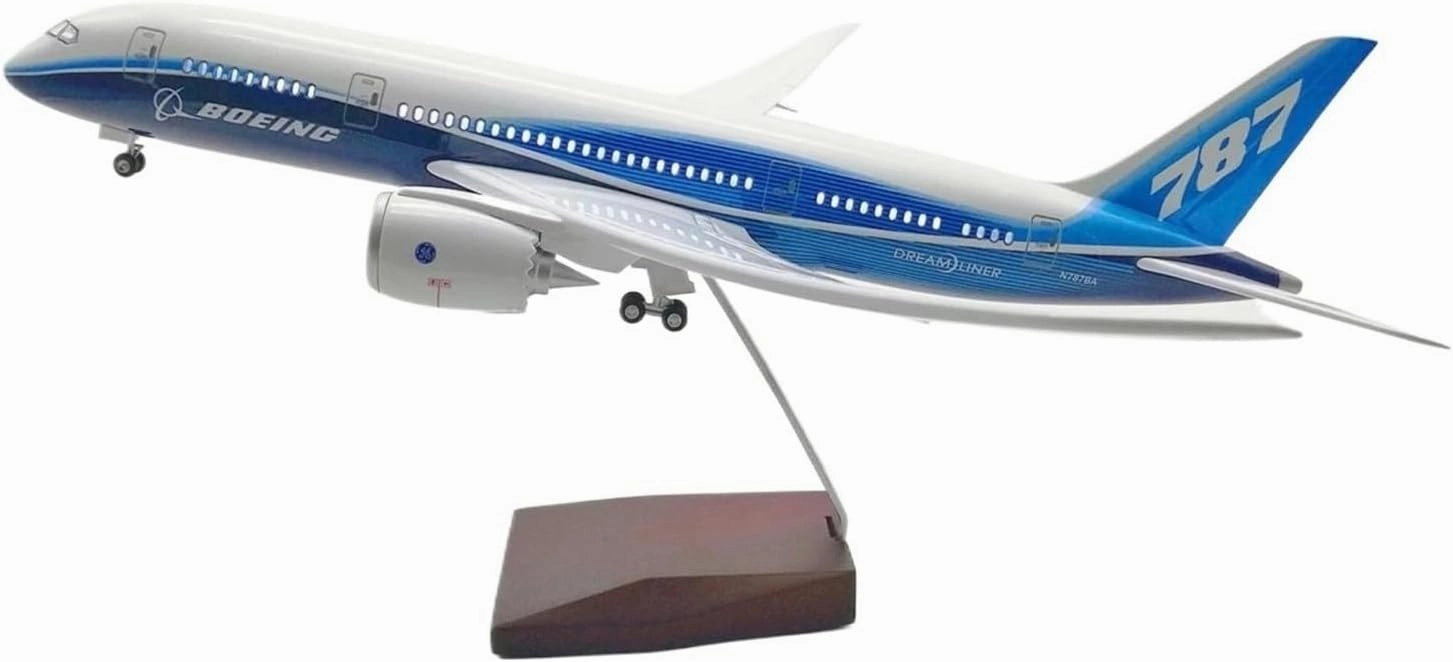 Diecast Plane Model 1：130 Scale for B787 Resin Die-Casting Airplane Model with Lighting and Wheels Collectible Display (No Light)