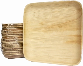 Disposable Party Plates Square 8" [200] Eco Friendly Palm Leaf Plates Biodegradable For Party,BBQ,Camping,Wedding | Bamboo Plates Disposable Compostable Rustic Party Plates