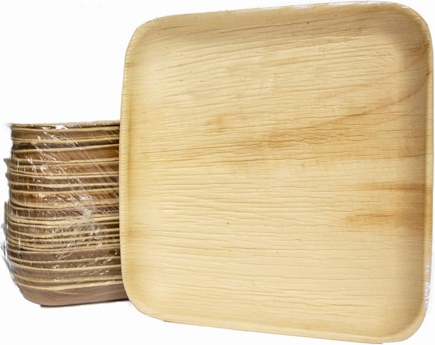 Disposable Party Plates Square 8" [200] Eco Friendly Palm Leaf Plates Biodegradable For Party,BBQ,Camping,Wedding | Bamboo Plates Disposable Compostable Rustic Party Plates