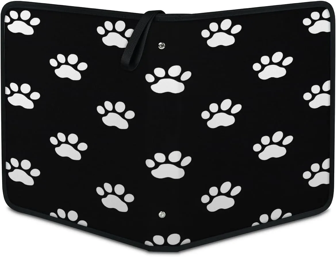Dog Footprint 3 Ring Trading Zipper Binder Strap, Trading Card Binder 9 Pocket, 900 Pockets Card Holder with 50 Removable Sleeves for Game Cards