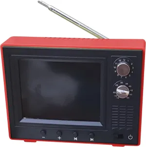 Dollhouse Decoration Accessories, Dollhouse TV 1:12 Scale USB Rechargeable Vintage Mini TV Toy That Can Play Video with LCD Screen & 180° Rotatable Antenna for DIY Setting Accessories, Red