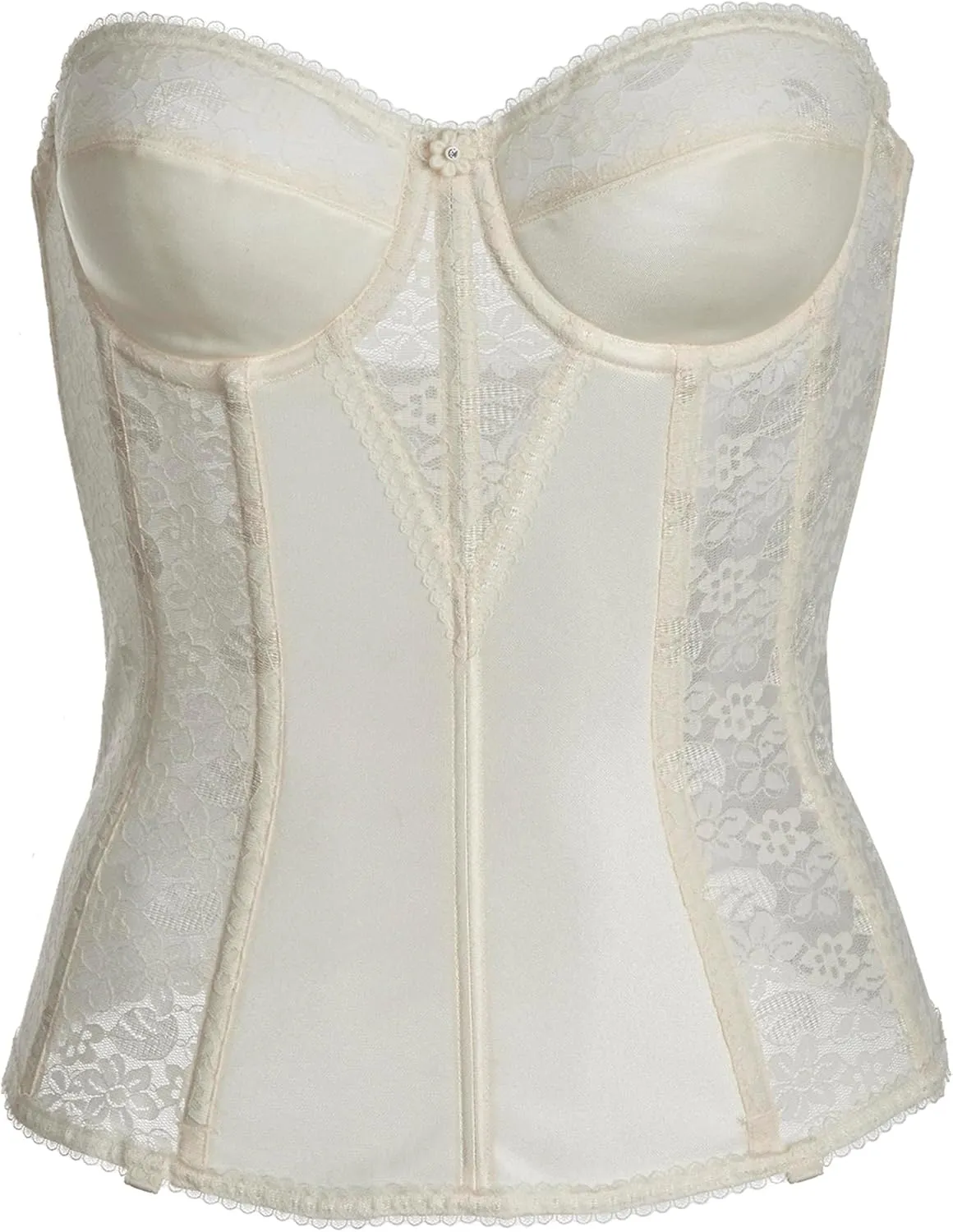 Dominique Women's Lace Longline Corset Full Figure Bustier Bra #8949 (32A-48G)