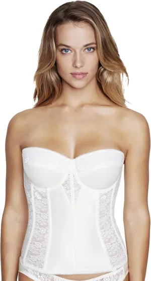Dominique Women's Lace Longline Corset Full Figure Bustier Bra #8949 (32A-48G)