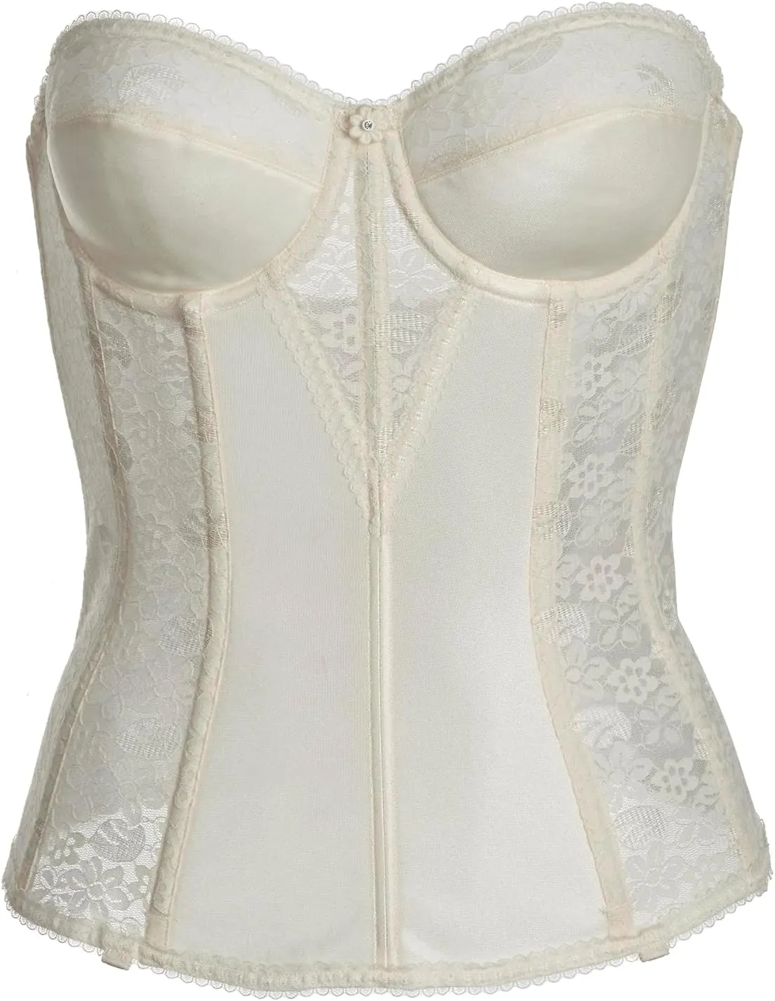 Dominique Women's Lace Longline Corset Full Figure Bustier Bra #8949 (32A-48G)