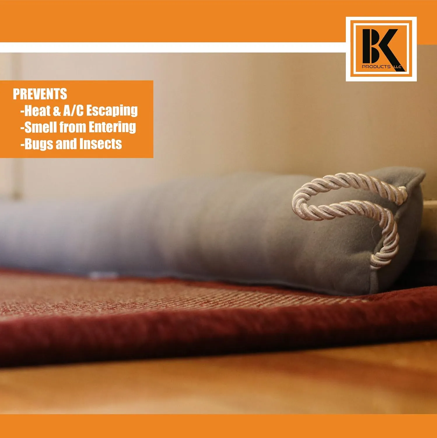 Door Draft Stopper - Draft Stopper Blocker - Under Door Weather Insulator Seal 37 inches - Sticks and Swings with The Door, 2 Lbs Heavy Effective Under Door Draft Stopper Energy Saver