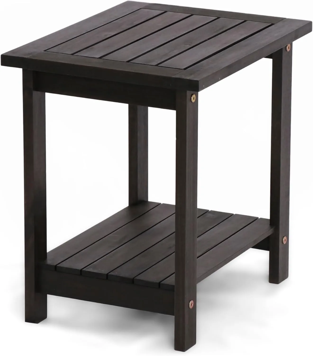 Double Adirondack Side Table, Weather-Resistant Rectangular End Table for Patio, Garden, Lawn, and Living Room. Ideal as a Stylish Indoor and Outdoor Side Table Companion, Black