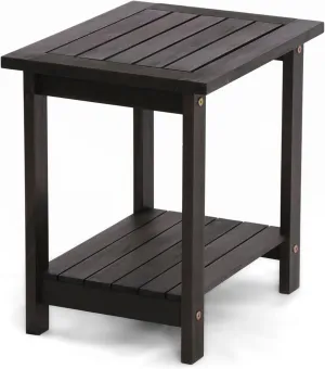 Double Adirondack Side Table, Weather-Resistant Rectangular End Table for Patio, Garden, Lawn, and Living Room. Ideal as a Stylish Indoor and Outdoor Side Table Companion, Black
