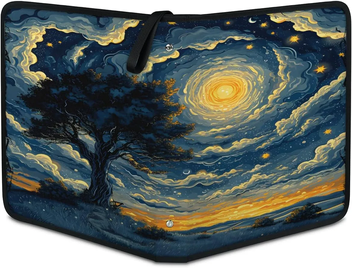 Dreamy Sky 3 Ring Trading Zipper Binder Strap, Trading Card Binder 9 Pocket, 900 Pockets Card Holder with 50 Removable Sleeves for Game Cards