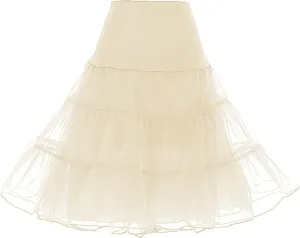 DRESSTELLS 50s Petticoat Skirts Women Vintage Tutu Underkirt Retro Crinoline