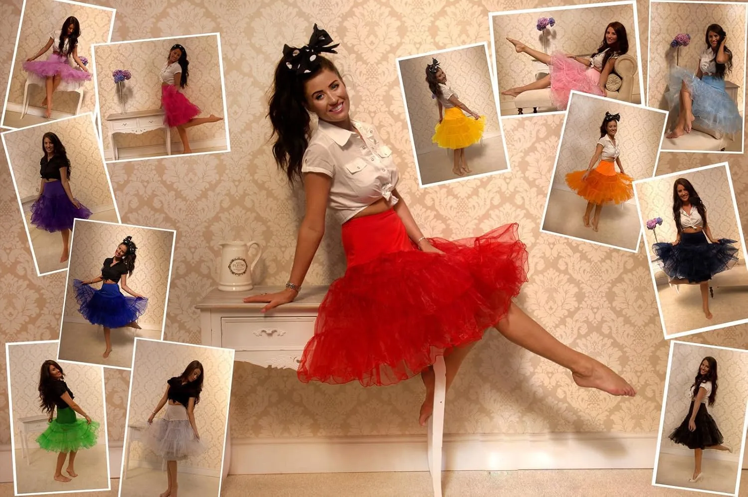 DRESSTELLS 50s Petticoat Skirts Women Vintage Tutu Underkirt Retro Crinoline