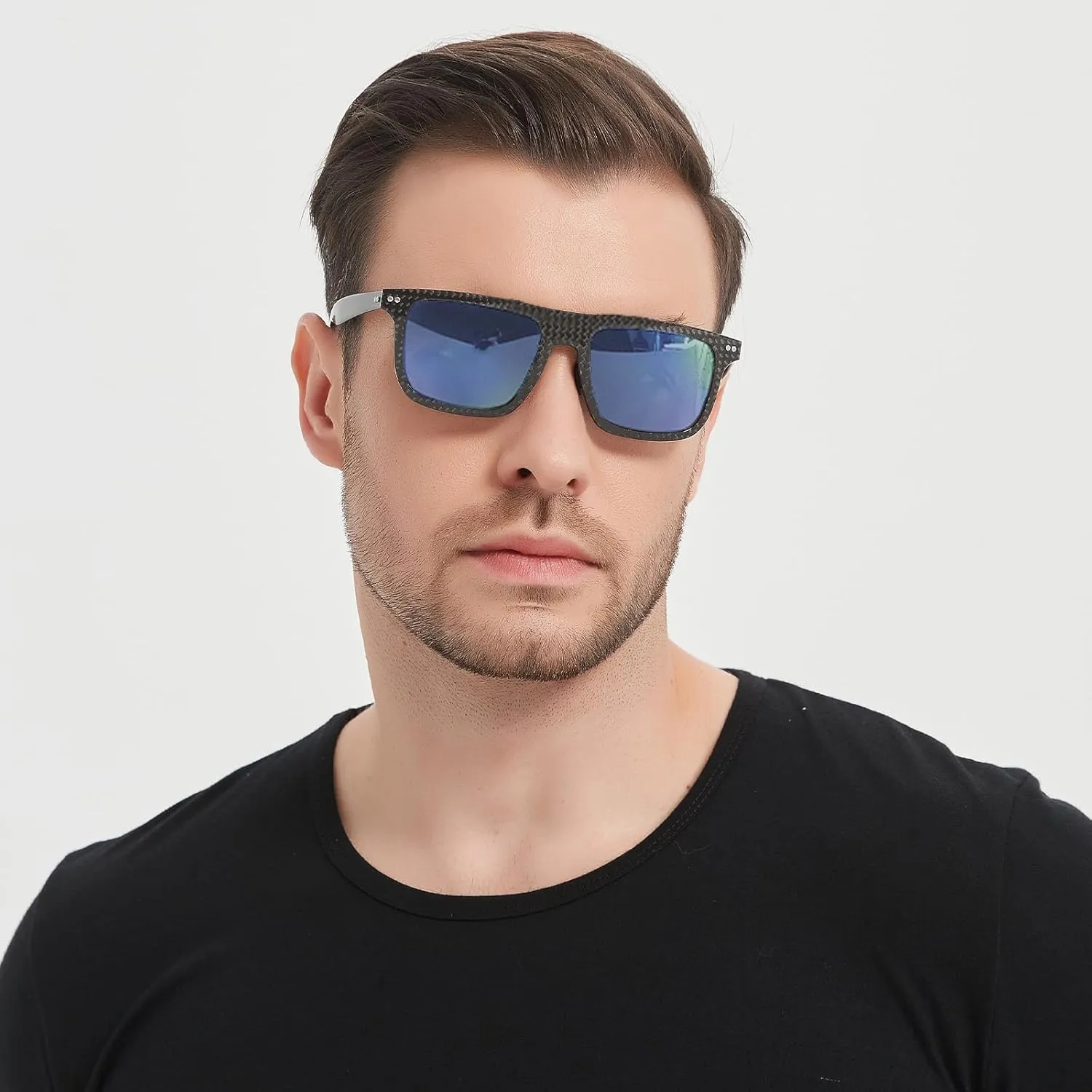 DUCO Polarized Sunglasses for Men Sun glasses All Carbon Fiber Frame 100% UV Protection for Driving Running Fishing DC8325