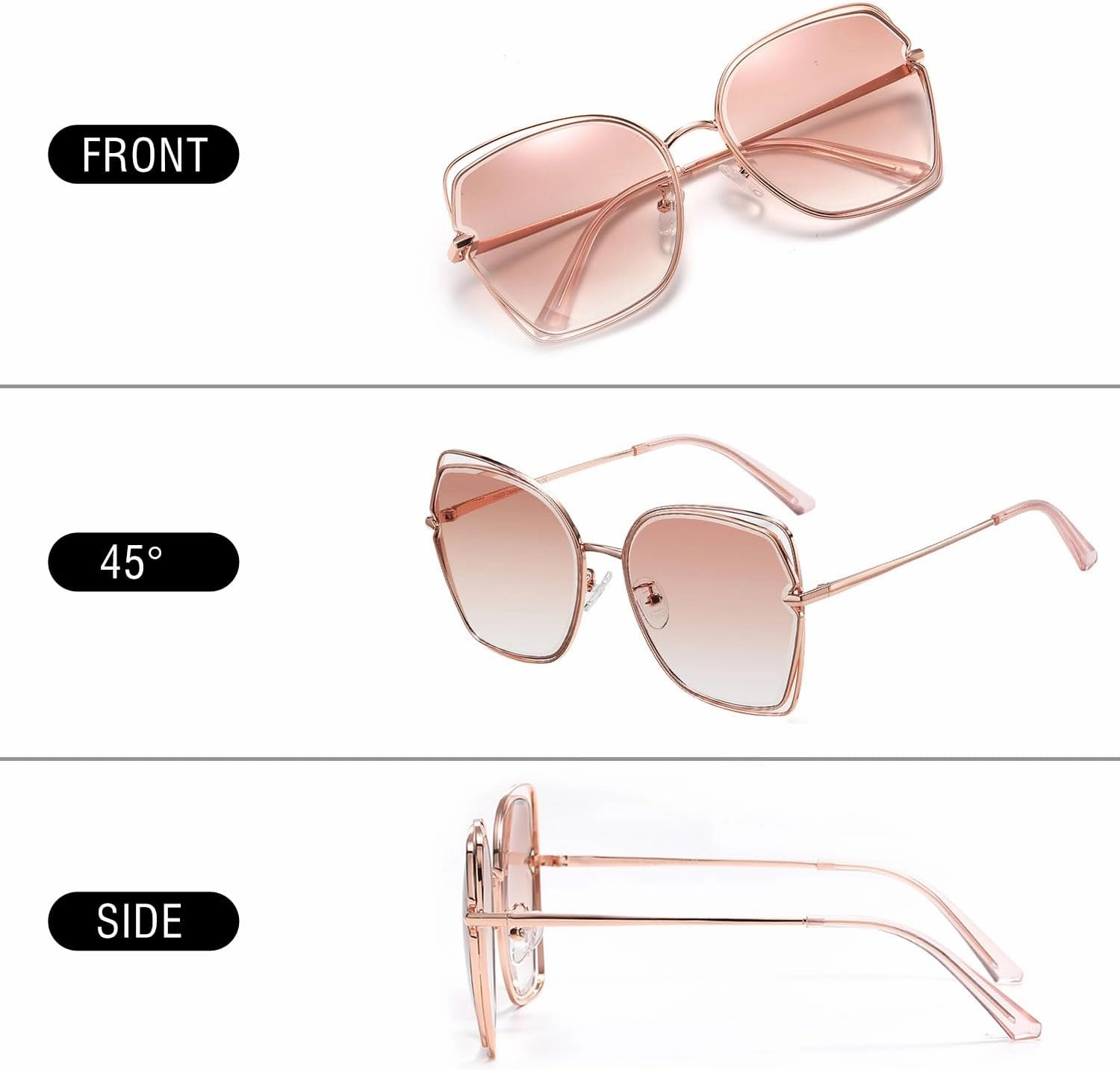 DUCO Oversized Fashion Sunglasses for Women Colorful UV Protection Lens Trendy Retro Designer Sunglasses DC1226