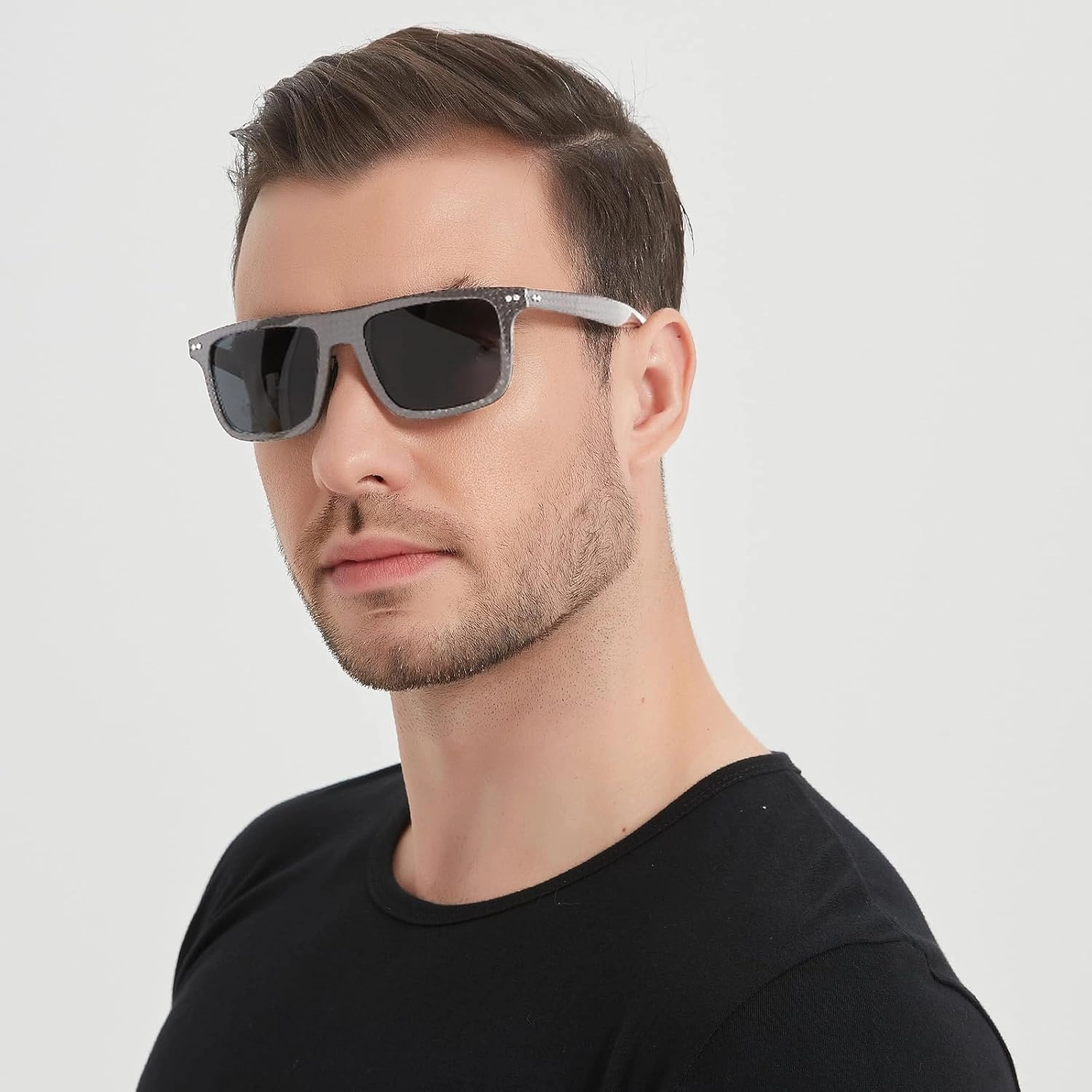 DUCO Polarized Sunglasses for Men Sun glasses All Carbon Fiber Frame 100% UV Protection for Driving Running Fishing DC8325