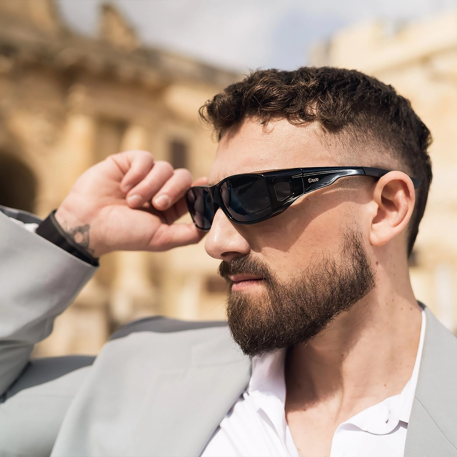 DUCO Wraparound Fitover Glasses Polarized Wear Over Sunglasses for Men Women UV Protection Sun Glasses Driving 8953