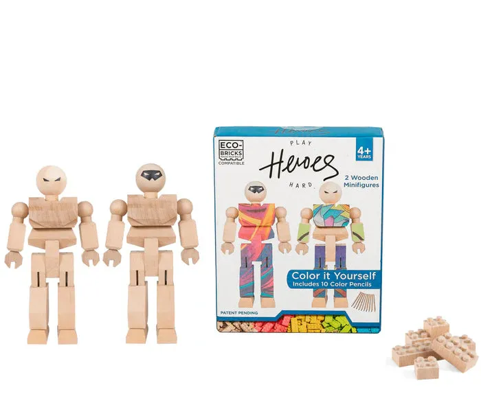 Eco-Bricks | Playhard Heroes Minifigure DIY | 2 Pack