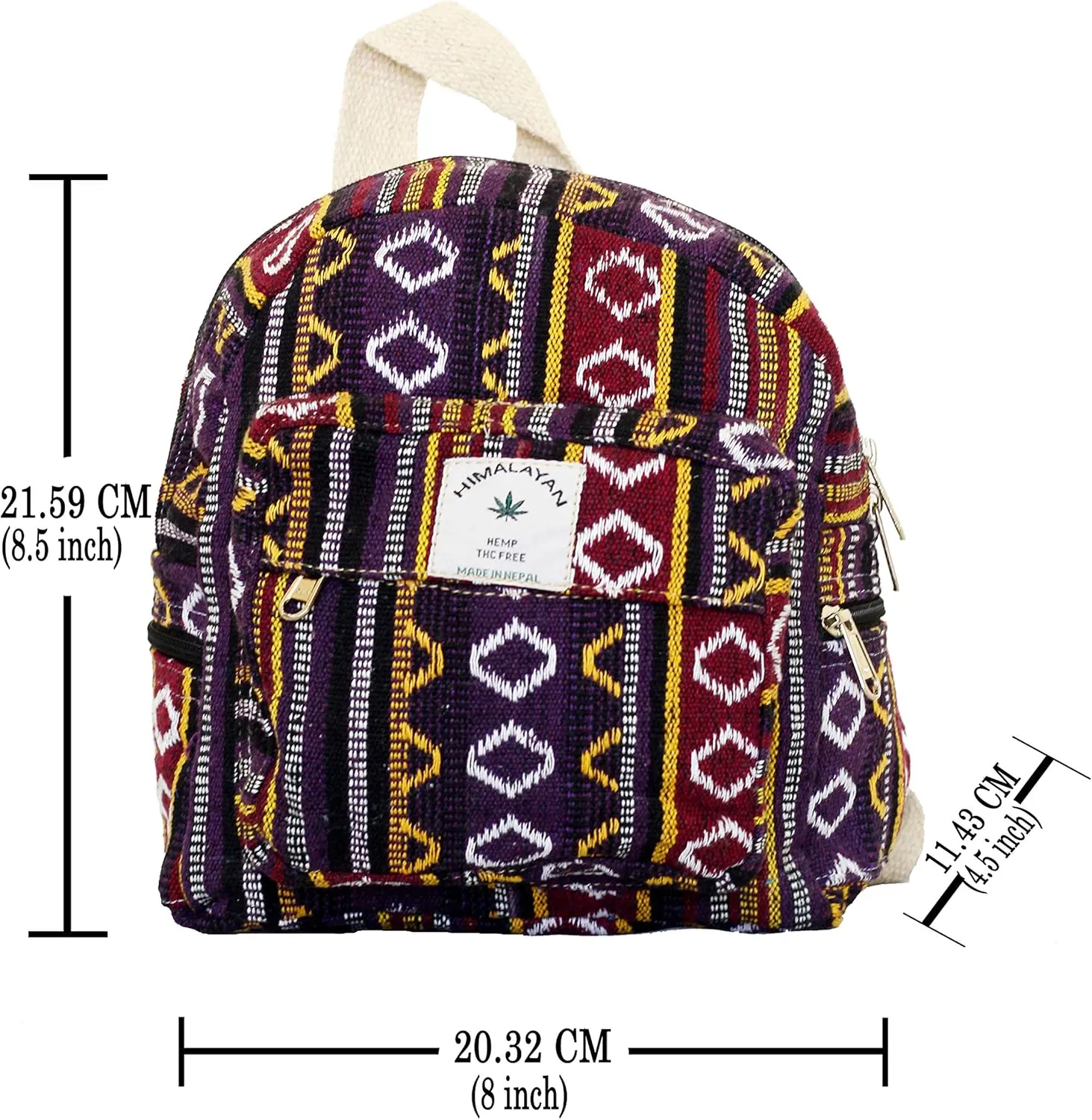 Eco Friendly Set Of Mini Backpack   Pen case   Coin Purse Hemp University Light Weight Backpack For Girl (Purple)