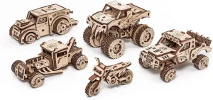 Eco Wood Art Construction Kit 5 Vehicle Set