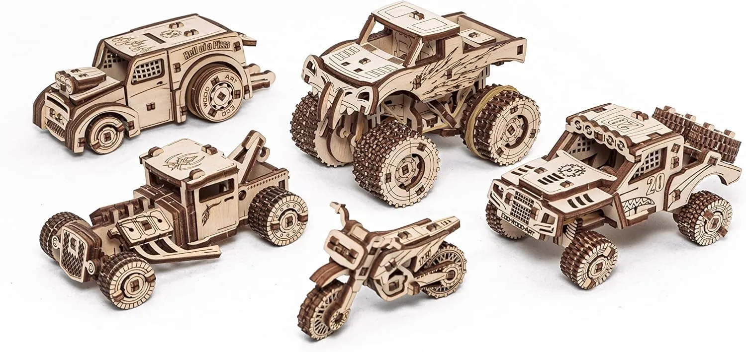 Eco Wood Art Construction Kit 5 Vehicle Set