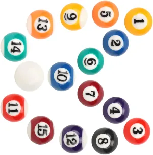 Ecofriendly 2.5CM Resin Mini Billiard Balls Set for Children's Pool Table - 16PCs Colorful Game Room Accessory, Impact & Scratch