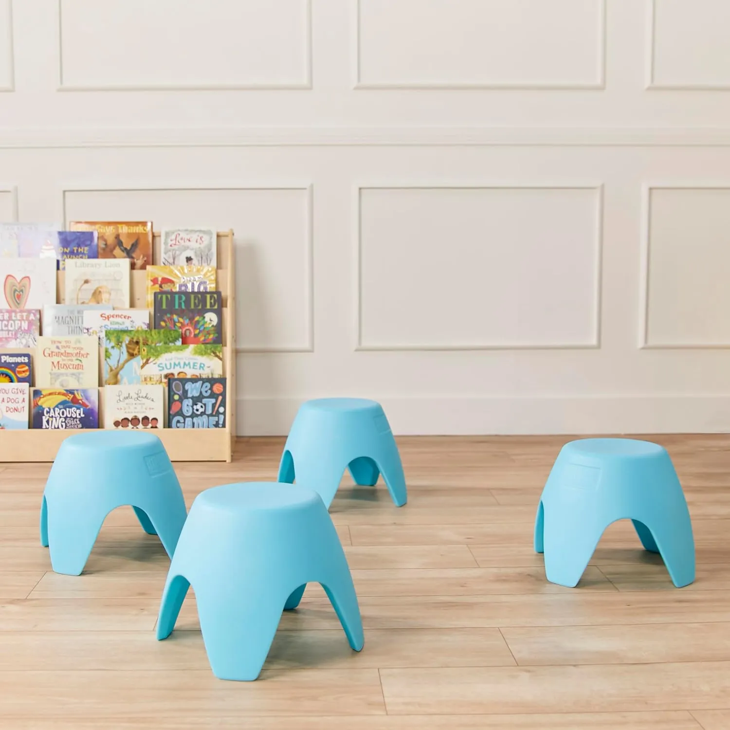 ECR4Kids Ayana Stool Set, Flexible Seating, Cyan, 4-Pack