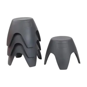 ECR4Kids Ayana Stool Set, Flexible Seating, Dark Grey, 4-Pack